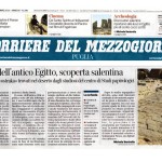 Corriere del Mezzogiorno, 16 dicembre 2014, M. Ventrella: «Cocci dell'antico Egitto, scoperta salentina»