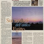 Nuovo Quotidiano di Puglia, 4 agosto 2009, N. De Paulis: «Sui sentieri dell'antico Egitto»